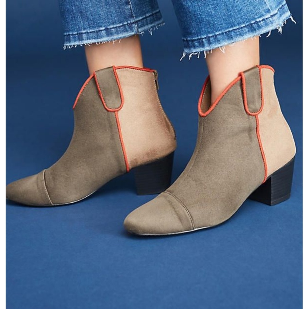 Anthropologie Vanessa Wu Color Block Western Boots